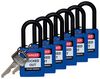 BRADY SFTY PADLOCK NYLON 38MM SHA BLUE 6/PAC