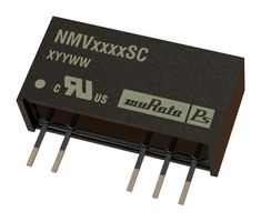 MURATA POWER SOLUTIONS NMV1215SC Isolated Through Hole DC/DC Converter, 3kV Isolation, ITE, SIP, 1:1, 1 W, 2 Output, 15 V