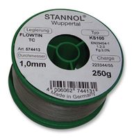 STANNOL 574402 Solder Wire, KS100, 0.3mm Diameter, 227°C, 250g