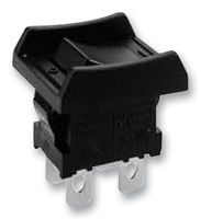 NKK SWITCHES JWS21BAA Rocker Switch, Off-On, DPST, Non Illuminated, Panel Mount, Black, JWS Series