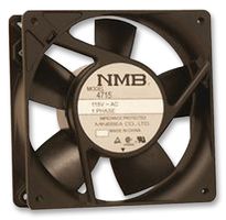 NMB TECHNOLOGIES 4715MS-23T-B50-A00 AC Axial Fan, 230V, Square, 119 mm, 38 mm, Ball Bearing, 102 CFM