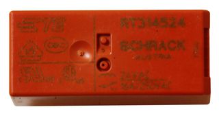 SCHRACK - TE CONNECTIVITY RT314524 General Purpose Relay, Power PCB Relay RT1 Series, Power, Non Latching, SPDT, 24 VAC, 16 A
