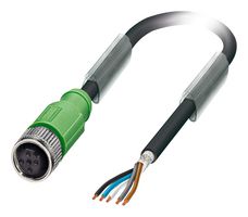 PHOENIX CONTACT 1682948 Sensor Cable, M12 Receptacle, Free End, 5 Positions, 3 m, 9.8 ft