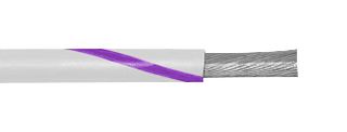 ALPHA WIRE 3051 WV001 Wire, PVC, White, Purple, 22 AWG, 7 x 30AWG, 305 m