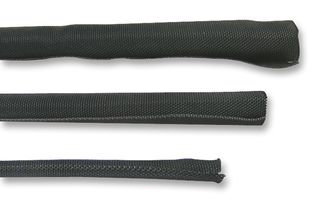 MULTICOMP PRO KPT WRAP 13MM BLK Sleeving, Retrofit Wrap Around, Braided, PET (Polyethylene Terephthalate), Black, 13 mm, 50 m