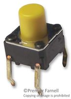 ARATAS B3F1062 Tactile Switch, B3D Series, Top Actuated, Through Hole, Round Button, 150 gf, 50mA at 24VDC