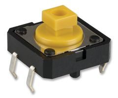 ARATAS B3F4055 Tactile Switch, B3D Series, Top Actuated, Through Hole, Plunger for Cap, 260 gf, 50mA at 24VDC
