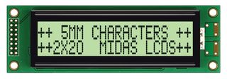 MIDAS DISPLAYS MC22005A6W-GPTLY-V2