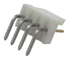 MOLEX 22-12-2044 Pin Header, Wire-to-Board, 2.54 mm, 1 Rows, 4 Contacts, Through Hole Right Angle