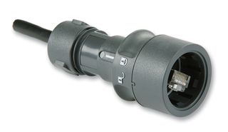 BULGIN LIMITED PXP6034/B Modular Connector, RJ45 Plug, 1 x 1 (Port), 8P8C, Cat5e, IP66, IP68, IP69K, Cable Mount