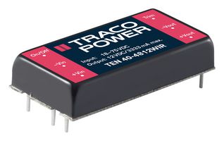 TRACO POWER TEN 40-2415WIR Isolated Through Hole DC/DC Converter, ITE & Railway, DIP, 4:1, 40 W, 1 Output, 24 V