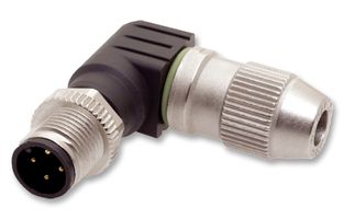 HARTING 21 01 140 5081 Sensor Connector, HARAX Series, M12, Male, 4 Positions, IDC / IDT Pin, Right Angle Cable Mount