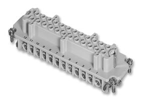 AMPHENOL SINE/TUCHEL C146 10B024 002 1 Heavy Duty Connector, Signal, heavymate E Series, Insert, 24+PE Contacts, E24, Receptacle