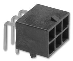 MOLEX 172064-0006 Pin Header, Wire-to-Board, 5.7 mm, 2 Rows, 6 Contacts, Through Hole Right Angle
