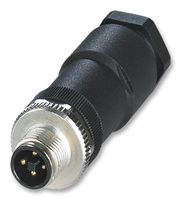 PHOENIX CONTACT 1404643 Sensor Connector, M12, Male, 4 Positions, Screw Pin, Straight Cable Mount
