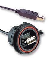 BULGIN LIMITED PX0844/A/0M50/B USB Cable, Type B Plug to Type A Receptacle, 500 mm, 19.7 ", USB 2.0, Black