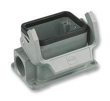 HARTING 19 30 006 1290 Heavy Duty Connector, Dual Side Entry M20, Low Profile, Base, Panel Mount, Aluminium Body, 1 Lever