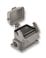 HARTING 19 30 006 1295 Heavy Duty Connector, Dual Side Entry M20, Plastic Cover, Base, Panel Mount, Aluminium Body