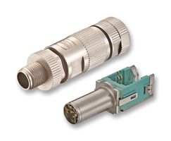 HARTING 20 82 005 0002 Sensor Connector, preLink Series, M12, Male, 8 Positions, IDC / IDT Pin, Straight Cable Mount