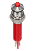 APEM Q6P1CXXR24E LED Panel Mount Indicator, Red, 24 VDC, 6 mm, 20 mA, 40 mcd, IP67