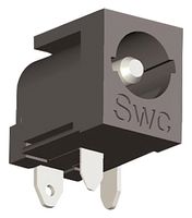 SWITCHCRAFT/CONXALL RAPC712BK DC Power Connector, Jack, 5 A, 2.5 mm, PCB Mount, Through Hole