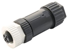 AMPHENOL LTW M12T-04BFFB-SL7002 Sensor Connector, 4 Pole, M12, Receptacle, M12, Female, 4 Positions, Screw Socket