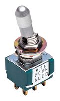 TE CONNECTIVITY - ALCOSWITCH MTL206N Toggle Switch, On-Off, DPDT, Non Illuminated, MT Green Series, Panel Mount, 6 A