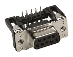 HARTING 09661127601 D Sub Connector, Right Angle, DB9, Standard, Receptacle, 9 Contacts, DE, Solder
