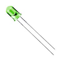 VCC / VISUAL COMMUNICATIONS COMPANY LTH5MM12VFR4500 LED, Green, Through Hole, T-1 3/4 (5mm), 12 mA, 12 V, 625 nm