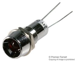 VCC / VISUAL COMMUNICATIONS COMPANY L65DR2L LED Panel Mount Indicator, Red, 2 VDC, 8 mm, 20 mA, 400 mcd, Not Rated