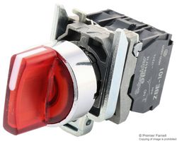 SCHNEIDER ELECTRIC XB4BK125M5 Selector Switch, 2 Position, 120 V, 6 A, Screw Clamp, Harmony XB4 Series