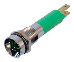 WAMCO WL-19050451 LED Panel Mount Indicator, Green, 28 VDC, 8 mm, 20 mA, 40 mcd, IP67