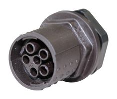 AMPHENOL SINE/TUCHEL C115 E05 041 G1 Sensor Connector, x mate Series, M15, Female, 6 Positions, Crimp Socket, Straight Panel Mount