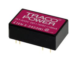 TRACO POWER TEN 3-2422WI Isolated Through Hole DC/DC Converter, ITE, DIP, 4:1, 3 W, 2 Output, 12 V