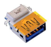 WURTH ELEKTRONIK 692121330100 USB Connector, Reverse, USB Type A, USB 3.0, Receptacle, 9 Ways, Through Hole Mount, Horizontal