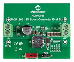MICROCHIP ADM00865 Evaluation Board, MCP1665 DC/DC Converter, Boost Regulator, 3.6A, 12V Out