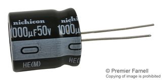 NICHICON UHE1H102MHD3TN Electrolytic Capacitor, 1000 µF, 50 V, ± 20%, Radial Leaded, 10000 hours @ 105°C, Polar