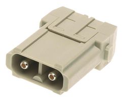 HARTING 09140022602 Heavy Duty Connector, Han-Modular, Insert, 2 Contacts, Plug, Screw Pin