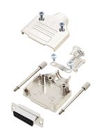 AMPHENOL COMMUNICATIONS SOLUTIONS L17MHDM15+L77SDA15S D Sub Connector, W/ Backshell, Standard, Receptacle, MHDM, 15 Contacts, DA, Solder Cup