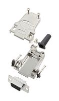 AMPHENOL COMMUNICATIONS SOLUTIONS L17DTZF09-RG+L77SDE09S D Sub Connector, With Backshell, DB9, Standard, Receptacle, DTZF-RG, 9 Contacts, DE, Solder Cup