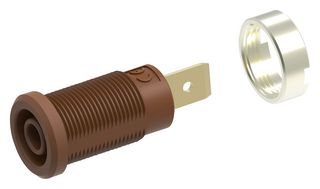MULTICOMP PRO 72-14176 Banana Test Connector, Jack, Panel Mount, 36 A, 1 kV, Gold Plated Contacts, Brown