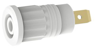 TENMA 72-14244 Banana Test Connector, Jack, Panel Mount, 36 A, 1 kV, Gold Plated Contacts, White