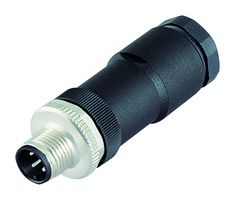 BINDER 99-0487-186-08 Sensor Connector, 713 Series, M12, Male, 8 Positions, Screw Pin, Straight Cable Mount