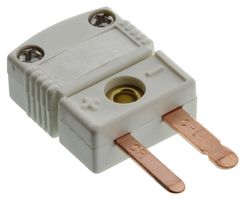 OMEGA SMPW-U-M Thermocouple Connector, Miniature, Grey, 2 Pins, Plug, Type U, -29 °C to 180 °C, ANSI, SMPW Series