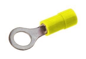 MOLEX 19054-0097 Ring Tongue Terminal, M6, 1/4", 14 AWG, 2.5 mm², InsulKrimp 19054 Series, Yellow
