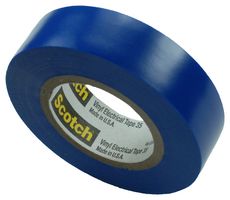 3M 35 BLUE (1/2"X20FT) Electrical Insulation Tape, PVC (Polyvinyl Chloride), Blue, 12.7 mm x 6.1 m