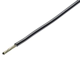 RAYCHEM - TE CONNECTIVITY 100G0111-0.50-0 Wire, Polymer, Zero Halogen, Black, 21 AWG, 19 x 0.18mm, 328 ft