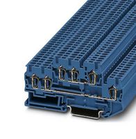 PHOENIX CONTACT 3038529 DIN Rail Mount Terminal Block, Feed-Thru, 6 Ways, 28 AWG, 12 AWG, 2.5 mm², Clamp, 22 A