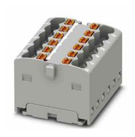 PHOENIX CONTACT 3002758 Panel Mount Barrier Terminal Block, Grey, 17.5 A, 450 V, 12 Pole, Push In, 14 AWG