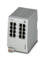 PHOENIX CONTACT 2702903 Switch, 16 Ports, Industrial, Managed Fast Ethernet, DIN Rail, RJ45 x 16, 10Mbps, 100Mbps